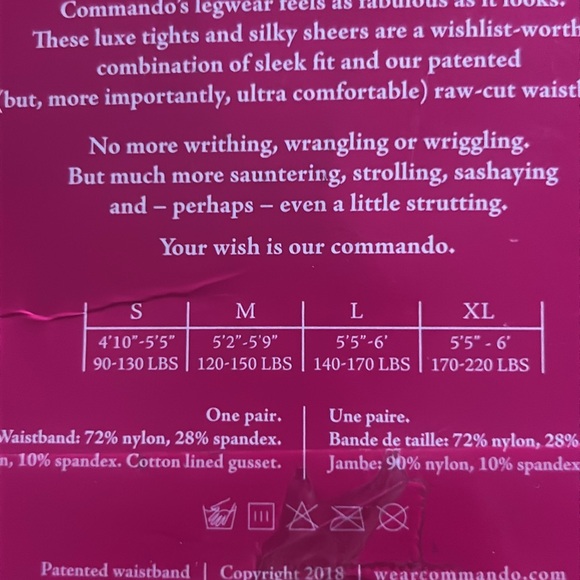 Commando Ultimate Opaque Matte Tights NWT - Picture 4 of 7